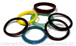Group of Glass and Stone Carved Rings