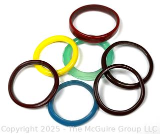 Group of Glass and Stone Carved Rings