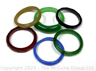 Group of Glass & Stone Carved Rings