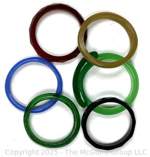 Group of Glass & Stone Carved Rings