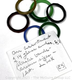 Group of Glass & Stone Carved Rings