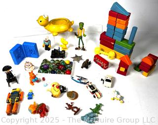 Group of Toys Including Wood Blocks