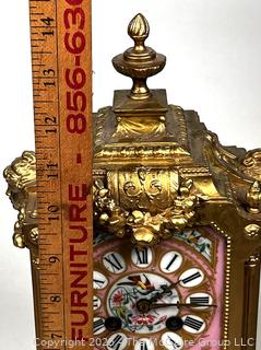 19th Century Phillipe H. Mourey Gilt Bronze and Porcelain French Sevres Mantel Clock
