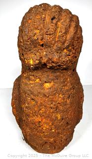 Carved Heavy Porous Stone Female Funerary Burial Statue from the Bongo People, South Sudan. 13" tall, 25 pounds.