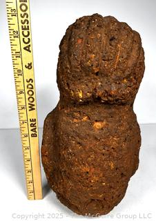 Carved Heavy Porous Stone Female Funerary Burial Statue from the Bongo People, South Sudan. 13" tall, 25 pounds.