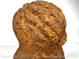 Carved Heavy Porous Stone Female Funerary Burial Statue from the Bongo People, South Sudan. 13" tall, 25 pounds.