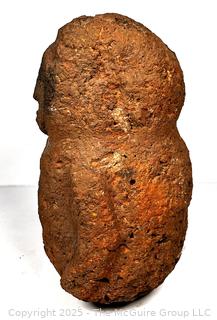 Carved Heavy Porous Stone Male Funerary Burial Statue from the Bongo People, South Sudan. 14", 35 lbs
