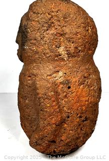 Carved Heavy Porous Stone Male Funerary Burial Statue from the Bongo People, South Sudan. 14", 35 lbs