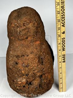 Carved Heavy Porous Stone Male Funerary Burial Statue from the Bongo People, South Sudan. 14", 35 lbs
