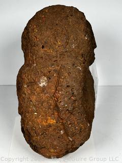 Carved Heavy Porous Stone Male Funerary Burial Statue from the Bongo People, South Sudan. 14", 35 lbs