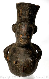 Ceremonial Terra Cotta Wine Vessel from the Mangbetu People, Congo, Central Africa.