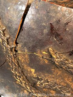 Carved African Mbira Thumb Piano with Cracks. See All Photos