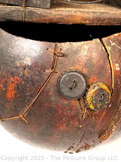 Carved African Mbira Thumb Piano with Cracks. See All Photos