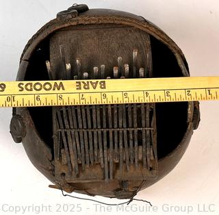 Carved African Mbira Thumb Piano with Cracks. See All Photos