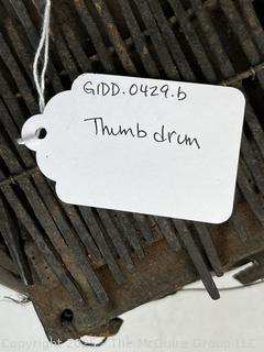 Carved African Mbira Thumb Piano with Cracks. See All Photos
