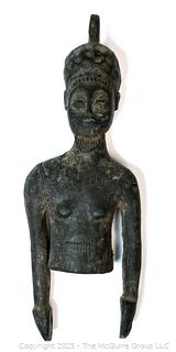 Carved Wood African Tribal Figure.  Some Separation at Arm. 7"