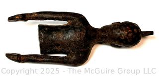 Carved Wood African Tribal Figure.  Some Separation at Arm. 7"