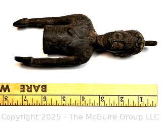Carved Wood African Tribal Figure.  Some Separation at Arm. 7"