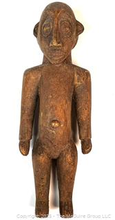 Tribal Carved Wood Standing Male Figural Statue, South Sudan. 10"