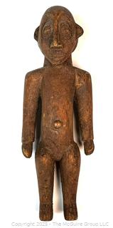 Tribal Carved Wood Standing Male Figural Statue, South Sudan. 10"