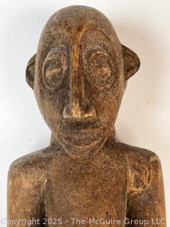 Tribal Carved Wood Standing Male Figural Statue, South Sudan. 10"
