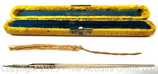  Norton & Son Gold and Mother of Pearl Dip Pen with Velvet Box. 