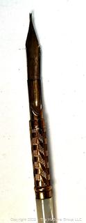  Norton & Son Gold and Mother of Pearl Dip Pen with Velvet Box. 