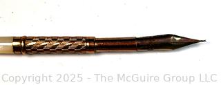 Norton & Son Gold and Mother of Pearl Dip Pen with Velvet Box. 