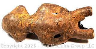 Pre-Columbian Standing Terracotta with Linen Overlay Female Death Figure
