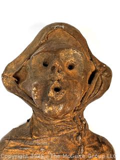 Pre-Columbian Standing Terracotta with Linen Overlay Female Death Figure