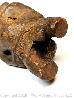 Pre-Columbian Standing Terracotta with Linen Overlay Female Death Figure