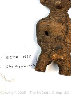 Pre-Columbian Standing Terracotta with Linen Overlay Female Death Figure