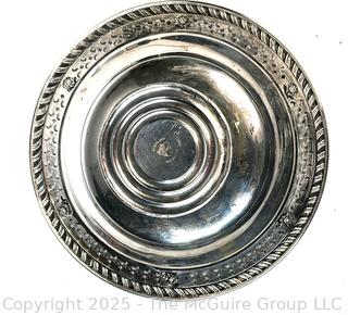 Gruen Weighted Sterling Silver Pierced Edge Pedestal Dish. 131 grams