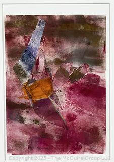 Framed Under Glass Color Lithograph Titled White Nile VIII Signed by Artist. 15 x 19"