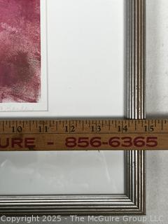 Framed Under Glass Color Lithograph Titled White Nile VIII Signed by Artist. 15 x 19"