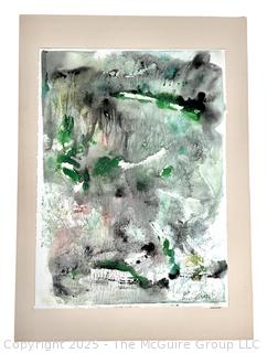 Unframed Abstract Watercolor Signed by Artist Janet Ball McGlinn. 14 x 20"
