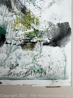 Unframed Abstract Watercolor Signed by Artist Janet Ball McGlinn. 14 x 20"