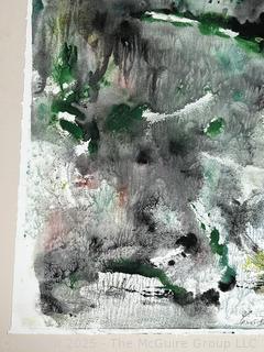 Unframed Abstract Watercolor Signed by Artist Janet Ball McGlinn. 14 x 20"