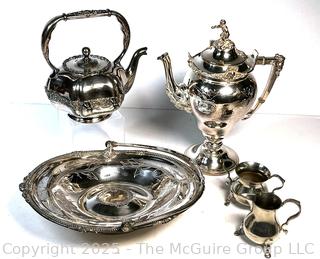 Five (5) Silver Plate Serving Pieces