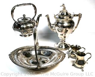Five (5) Silver Plate Serving Pieces