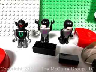 Lego Base Plates and Mostly Tyco Super Bricks and Figures