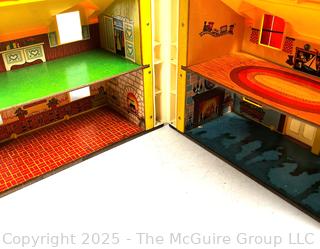 Vintage Fisher Price Play Family "Little People" Yellow House #952 + Farm Accessories
