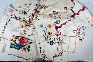 Collection of Colorful Handmade Embroidered Table Linens