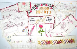 Collection of Colorful Handmade Embroidered Table Linens