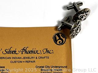 Hand Stamped Sterling Silver Men's Cufflinks