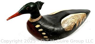 Primitive Hand Carved Duck Decoy Signed by Artist John Schmidt