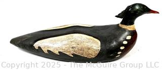 Primitive Hand Carved Duck Decoy Signed by Artist John Schmidt