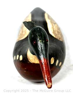 Primitive Hand Carved Duck Decoy Signed by Artist John Schmidt