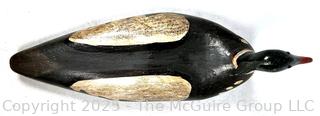 Primitive Hand Carved Duck Decoy Signed by Artist John Schmidt