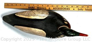 Primitive Hand Carved Duck Decoy Signed by Artist John Schmidt